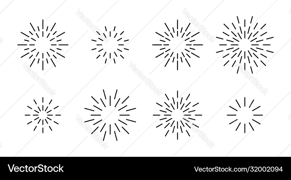 Star shape outline fireworks explosion pattern set Star shape outline fireworks explosion pattern set Vector Image