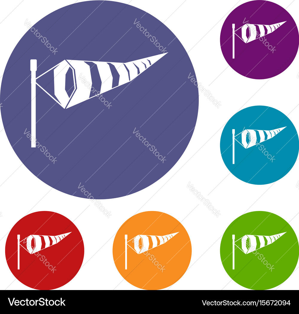 Windsock icons set vector image