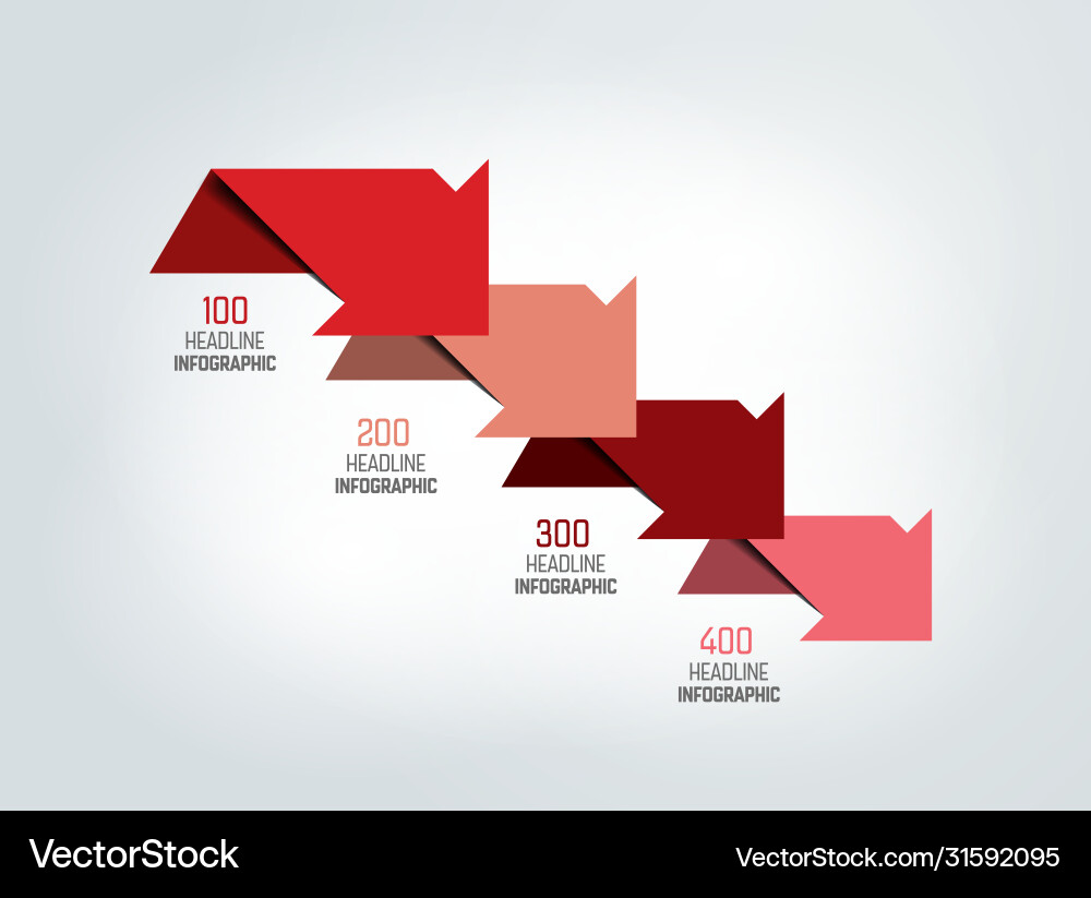 4 arrows scheme chart template infographic vector image