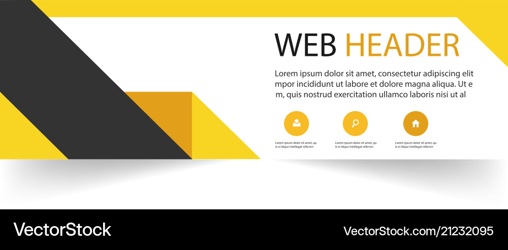 Abstract web header design template black yellow b Abstract web header design template black yellow b vector image