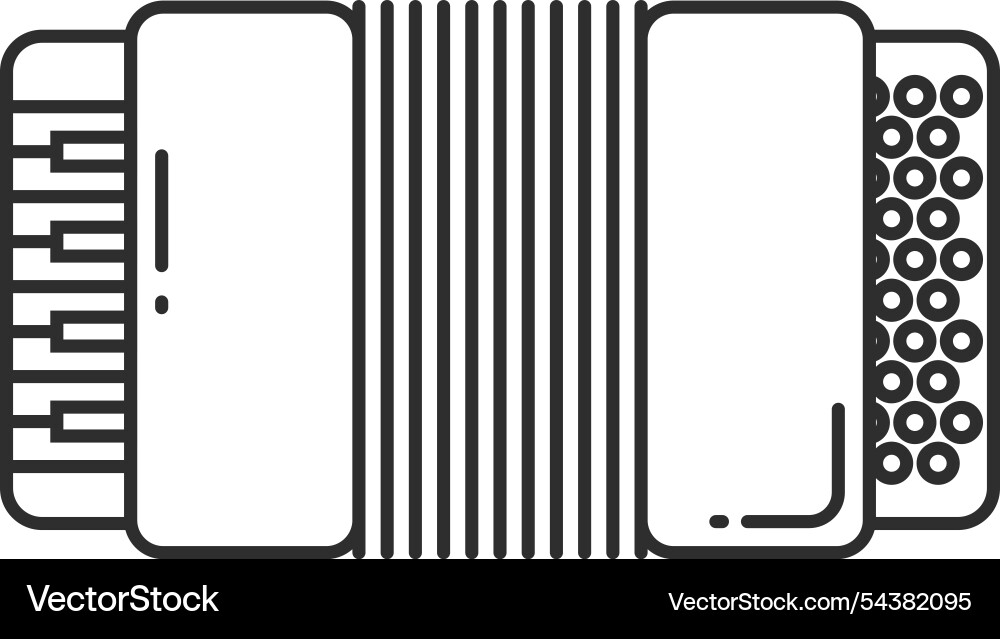 Accordion line icon concert music instrument Vector Image