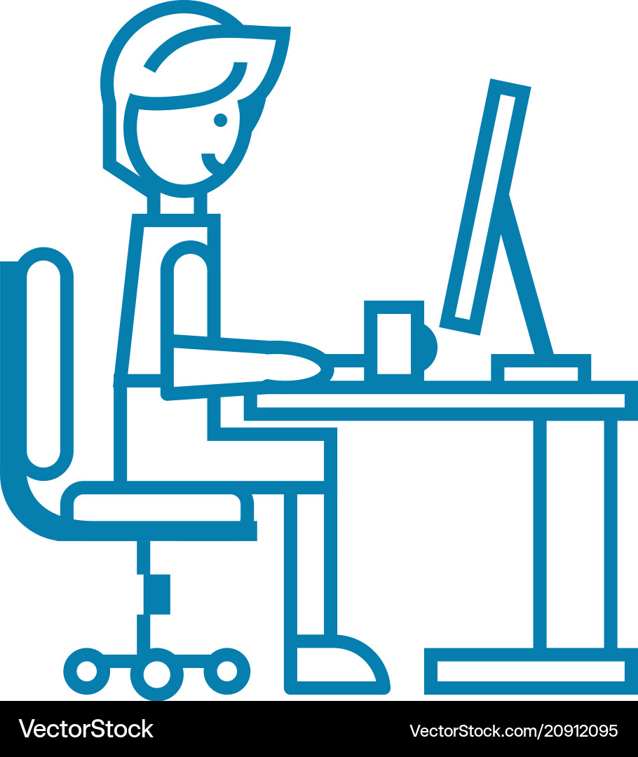 Active work linear icon concept line Active work linear icon concept line vector image