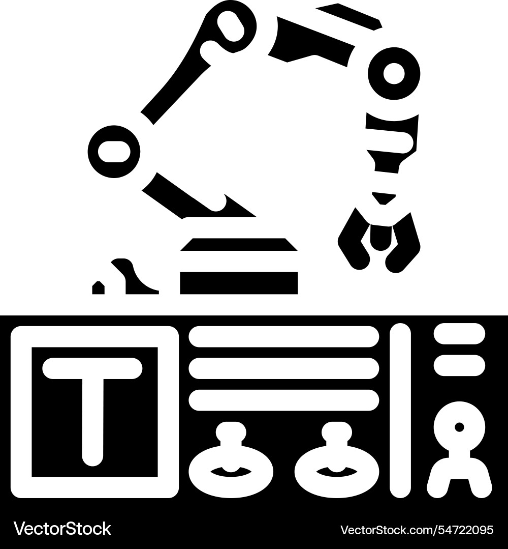 Advanced robotics control panel glyph icon Advanced robotics control panel glyph icon vector image