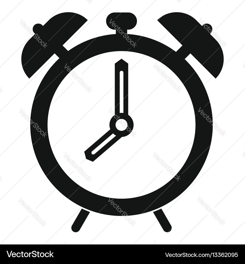 Alarm clock icon simple style Vector Image