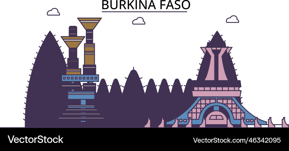 Burkina faso tourism landmarks city travel Burkina faso tourism landmarks city travel vector image