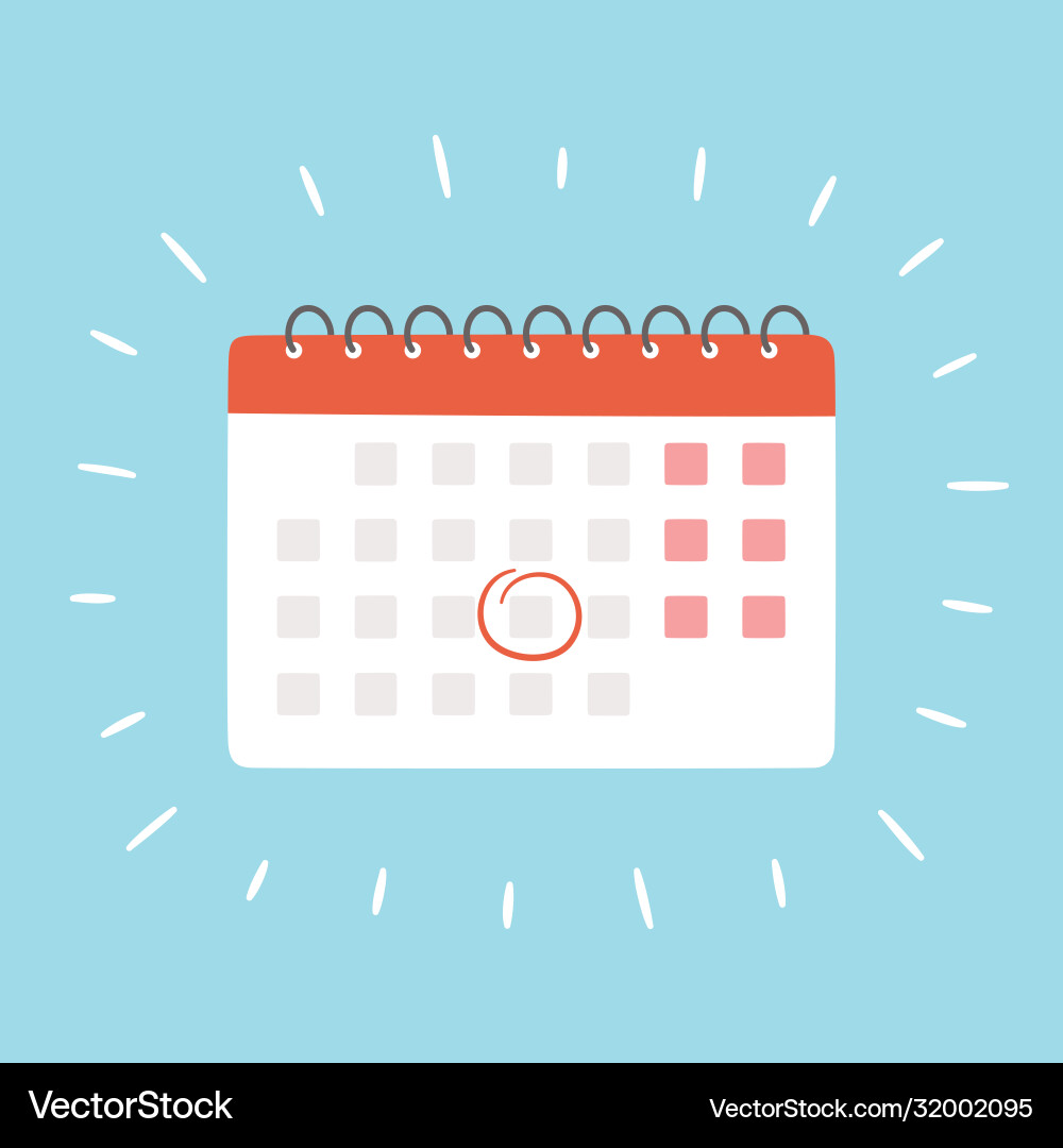Calendar with Selected Date Icon vector image