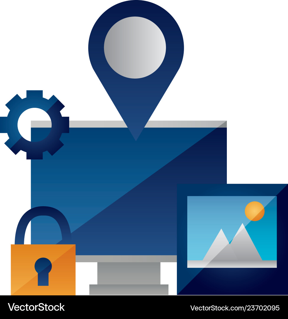 Computer Foto Navigation Pointer Sicherheit Computer Foto Navigation Pointer Sicherheit vektorbild