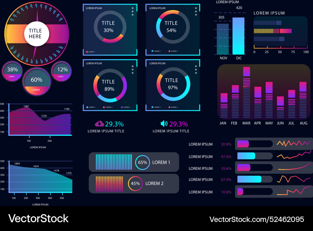 Dashboard element collection Vector Image