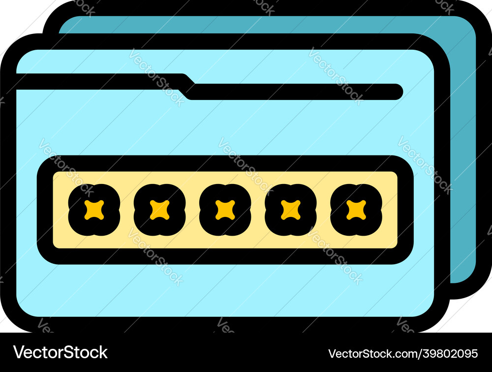 Digital cipher icon color outline vector image