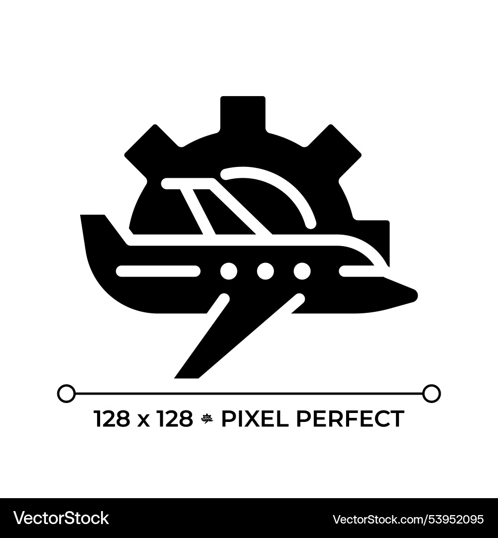 Flugzeugwartung schwarzes Glyph-Symbol Flugzeugwartung schwarzes Glyph-Symbol vektorbild