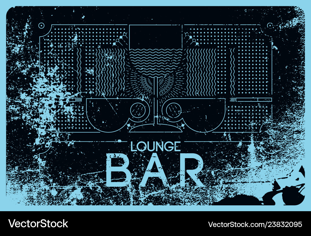 Grunge Lounge Bar Menu Pattern Vector Image