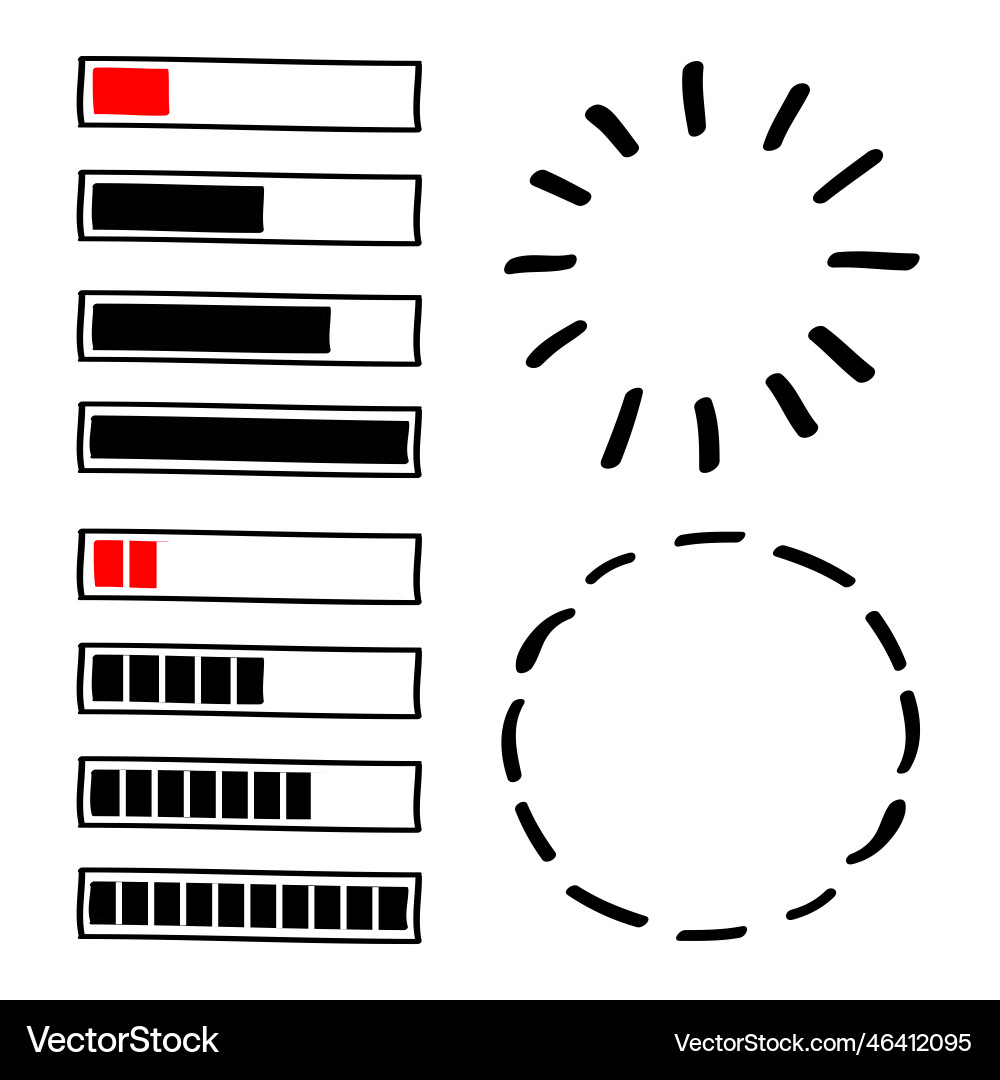 Hand drawn loading process Hand drawn loading process vector image