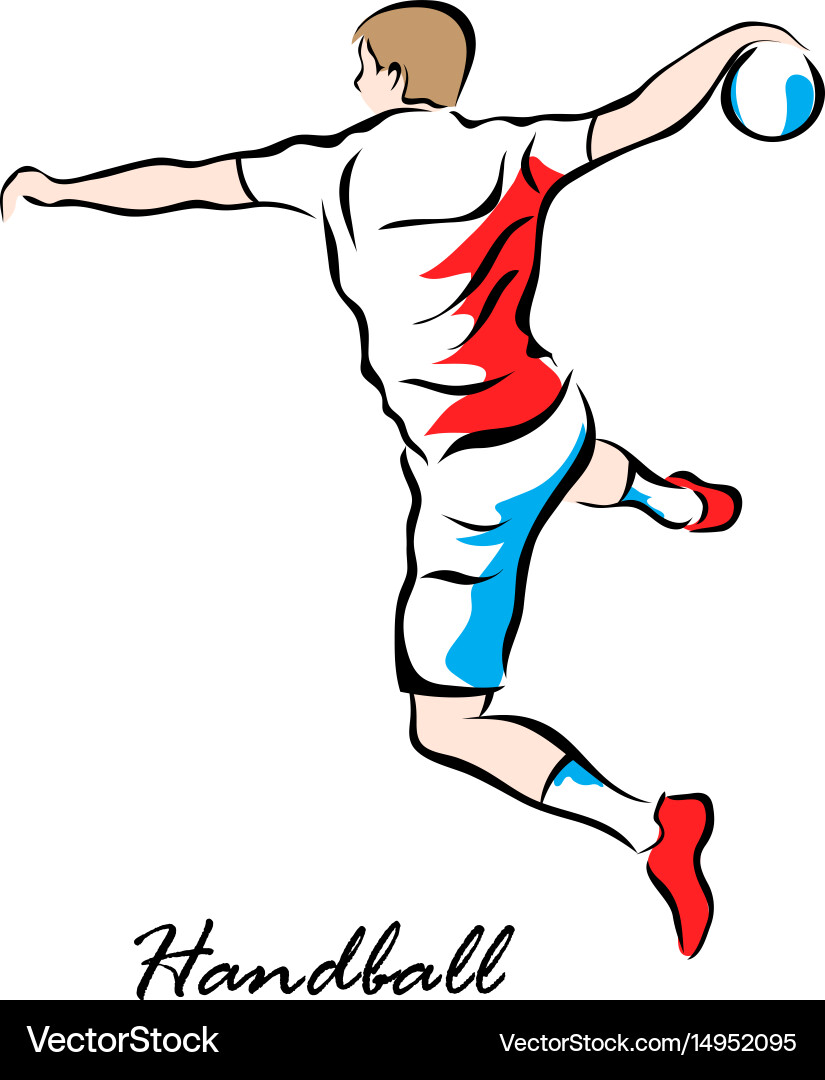 Handball Player in Action vector image