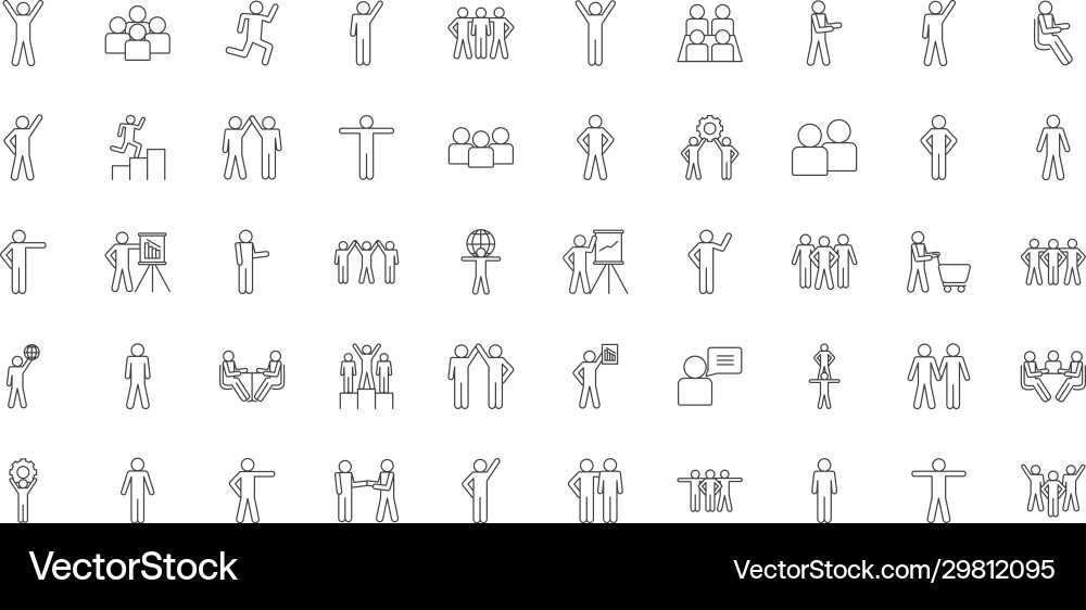Isolated avatars line style icon set design Isolated avatars line style icon set design Vector Image