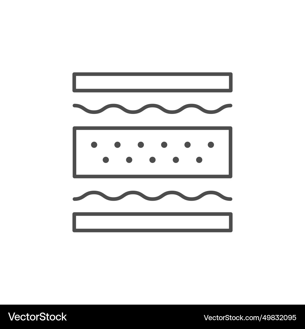 Layered material structure line icon Layered material structure line icon vector image