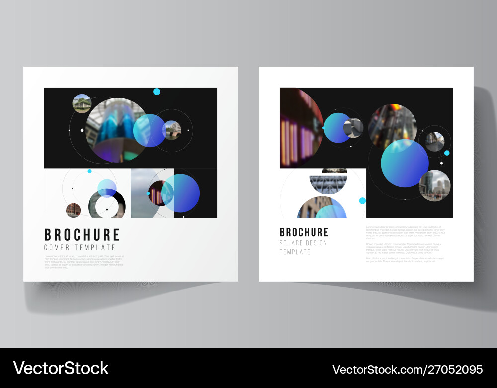 Layout two square format covers design Layout two square format covers design vector image