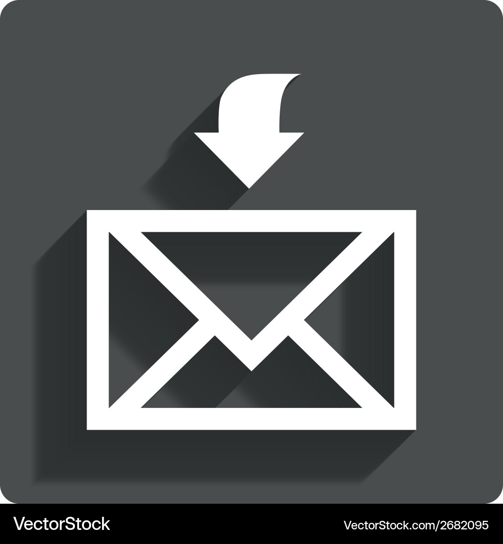 Mail receive icon envelope symbol get message Vector Image