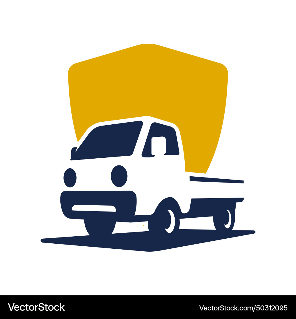 Pickup car protection logo Pickup car protection logo vector image