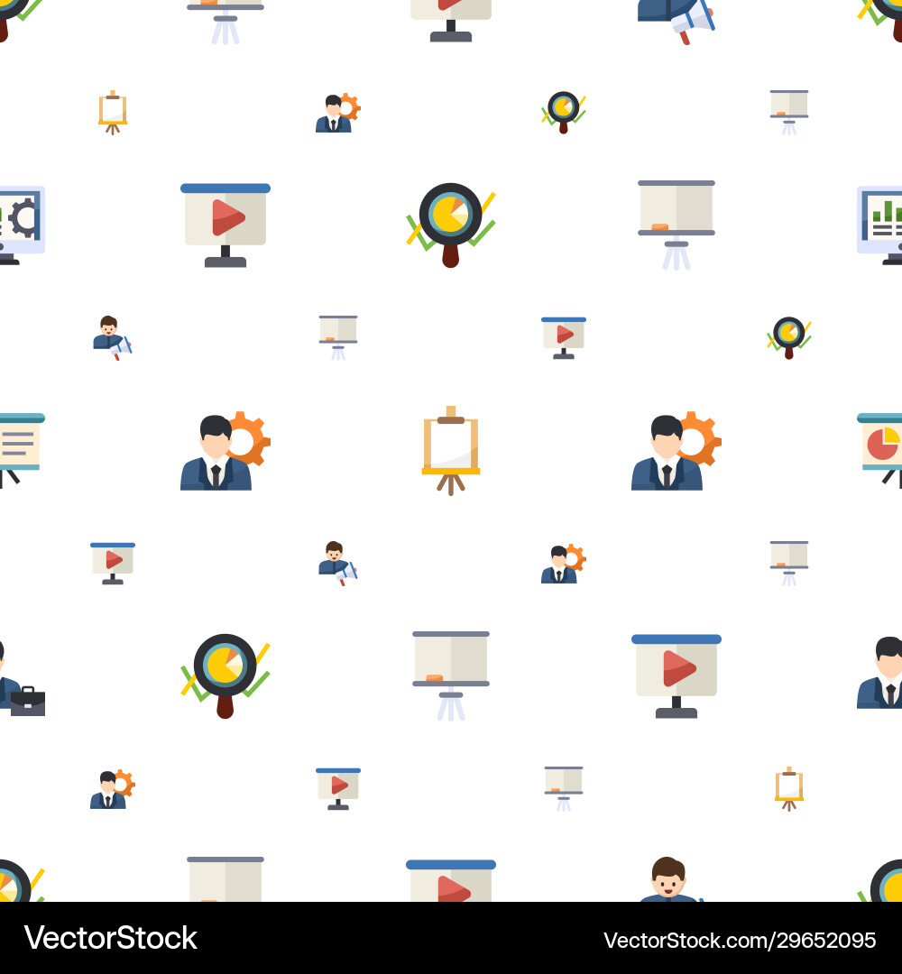Presentation icons pattern seamless included Presentation icons pattern seamless included Vector Image