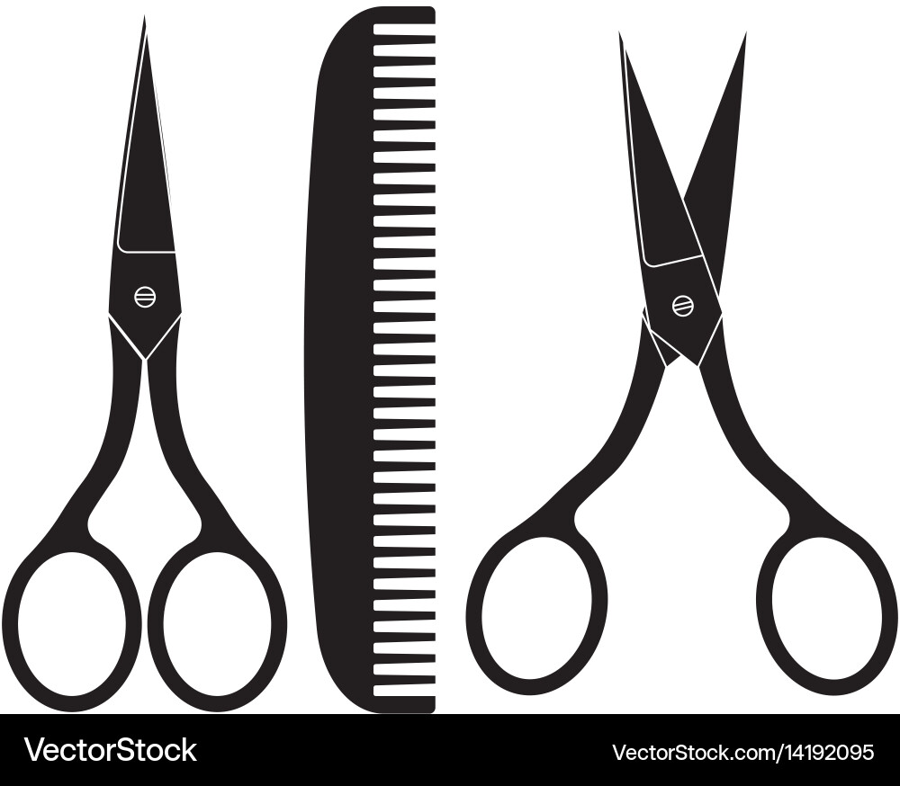 Scissors with comb Vector Image