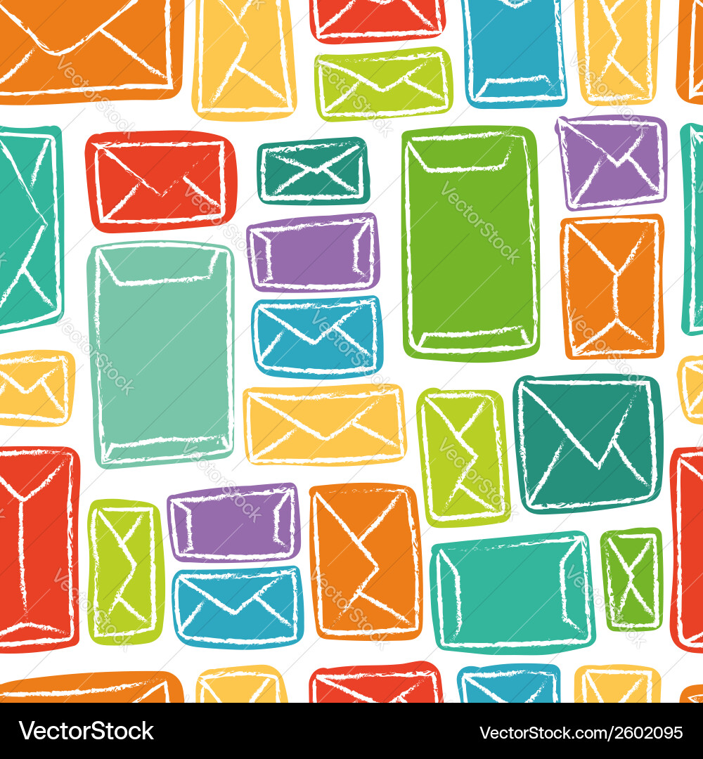 Seamless pattern - many colorful envelopes vector image