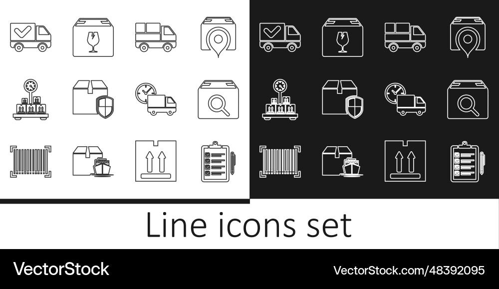 Set line verification of delivery list search Set line verification of delivery list search vector image