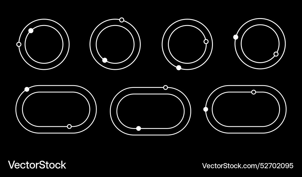 Set of different frames in y2k style graphic line vector image