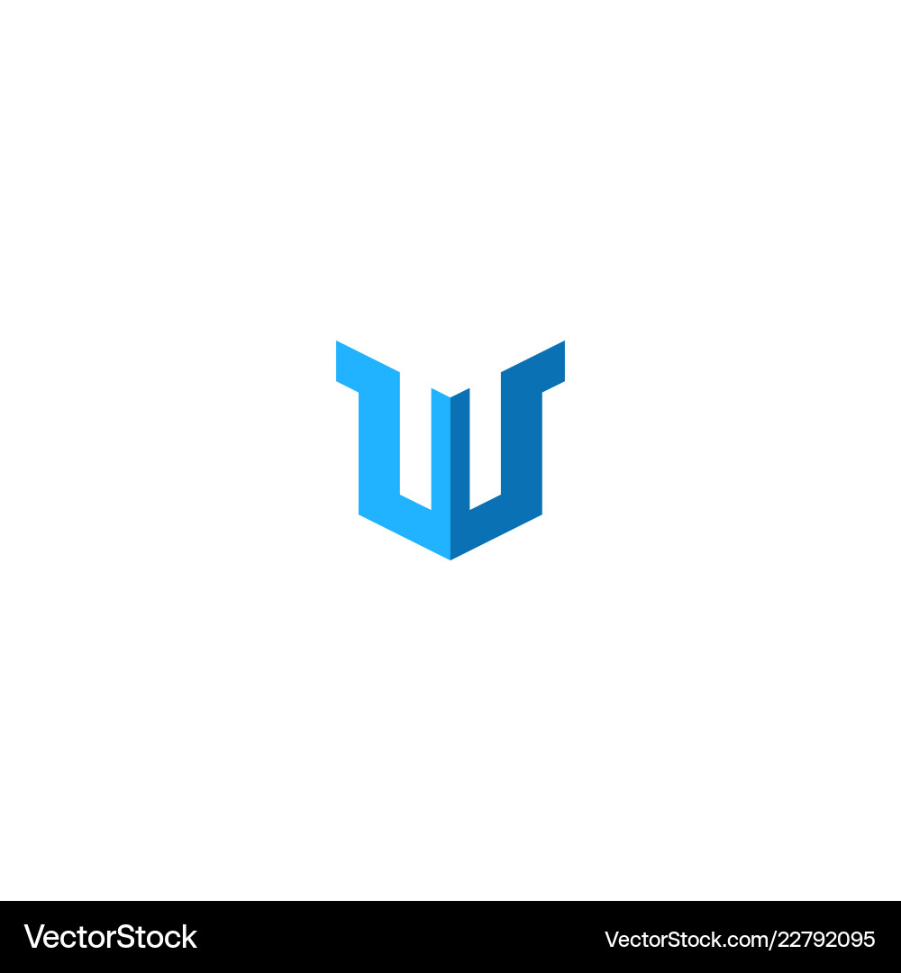 Shape geometry w initial logo Vector Image