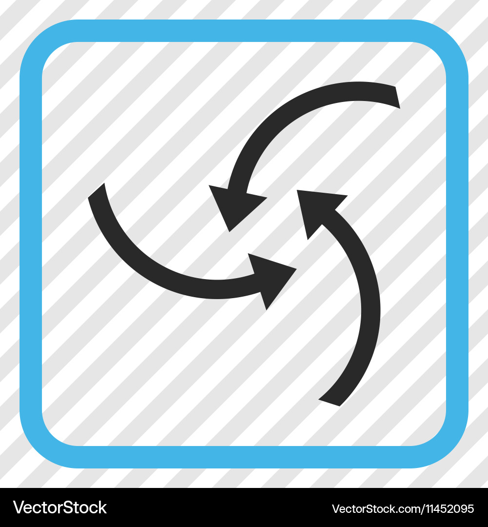 Swirl arrows icon in a frame Vector Image