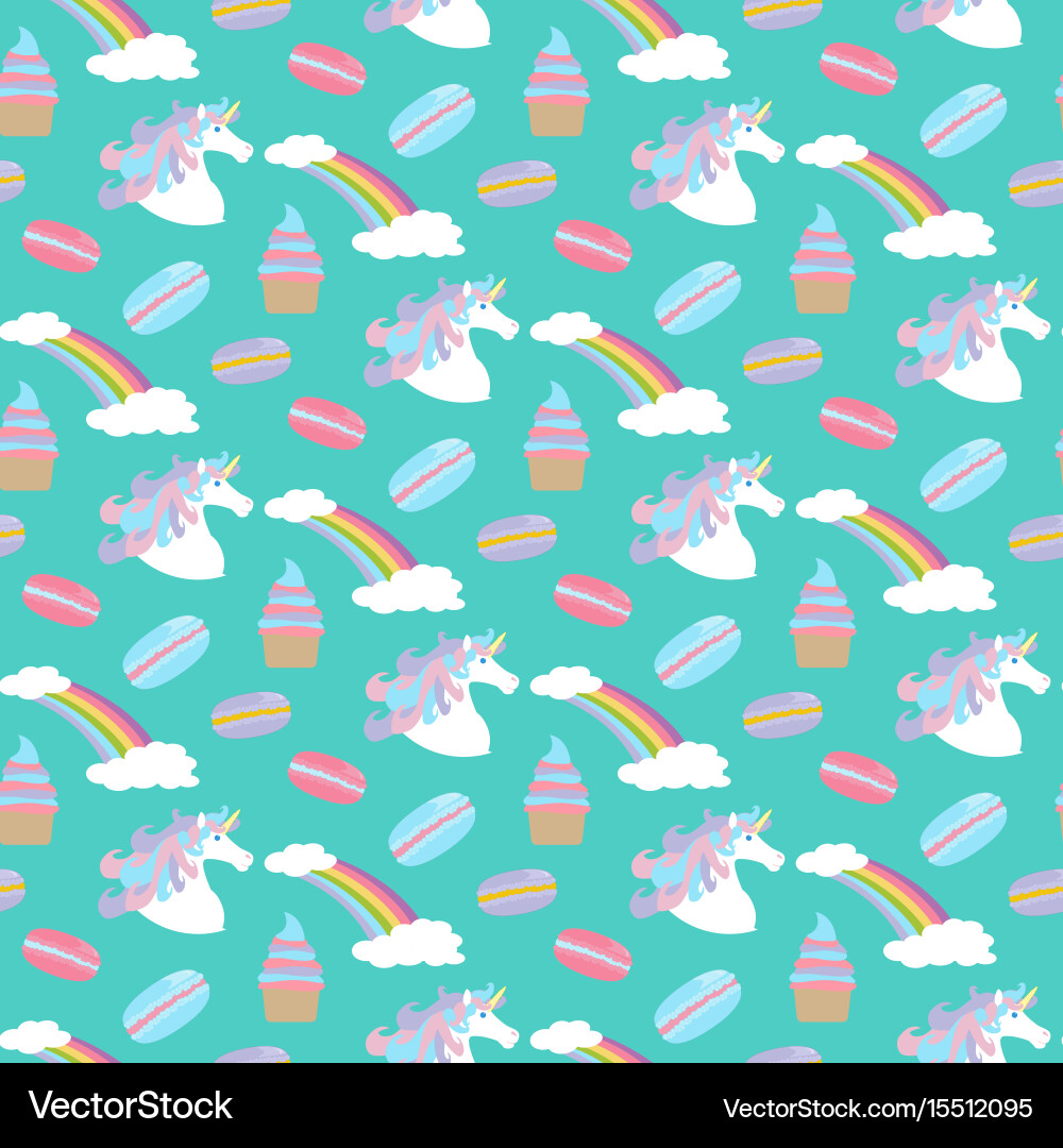 Unicorn rainbow pattern Vector Image