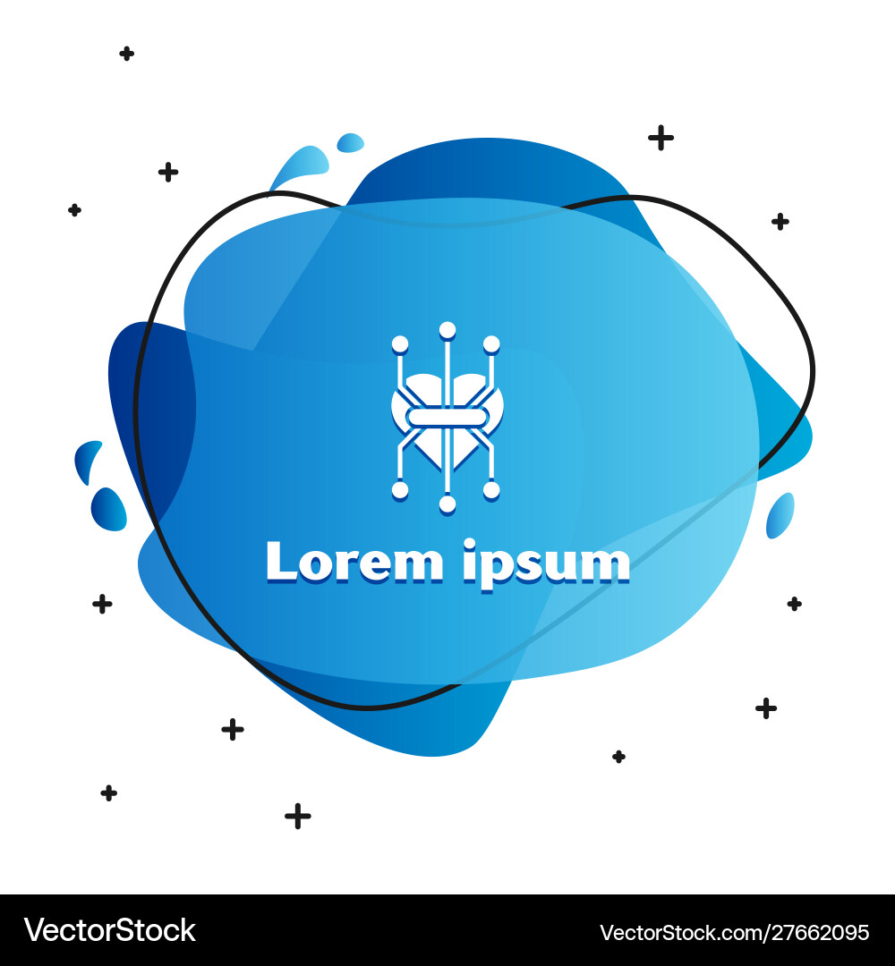 White processor icon isolated on background Vector Image