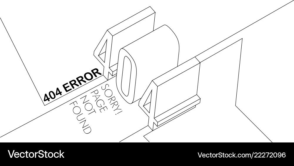 404 error website not found graphic design vector image
