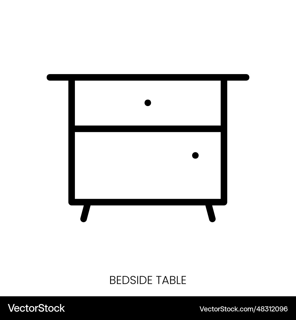 Bedside table icon line art style design isolated Bedside table icon line art style design isolated Vector Image