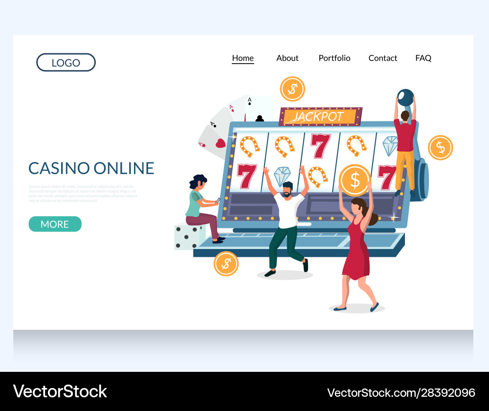 Casino online website landing page design Vector Image