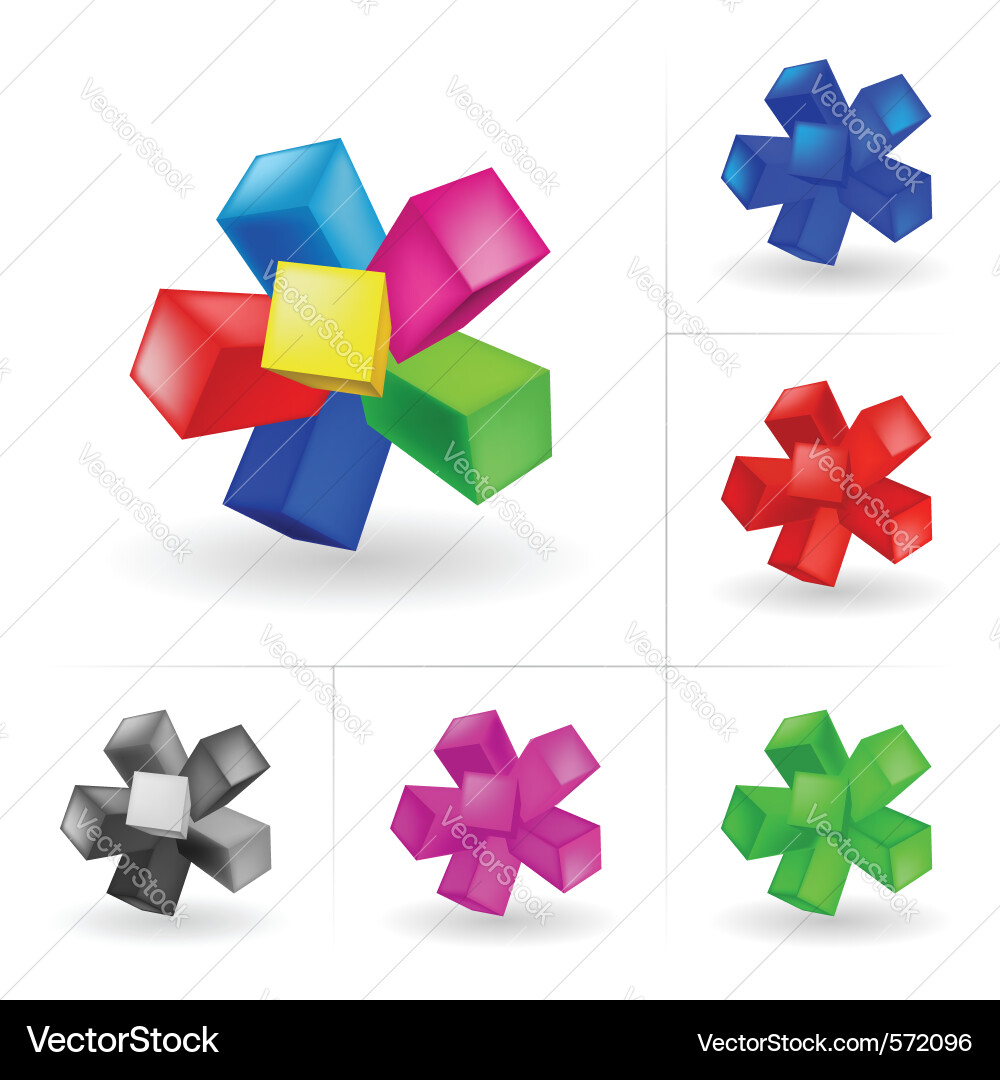 Colorful Cubes Set Vector Image