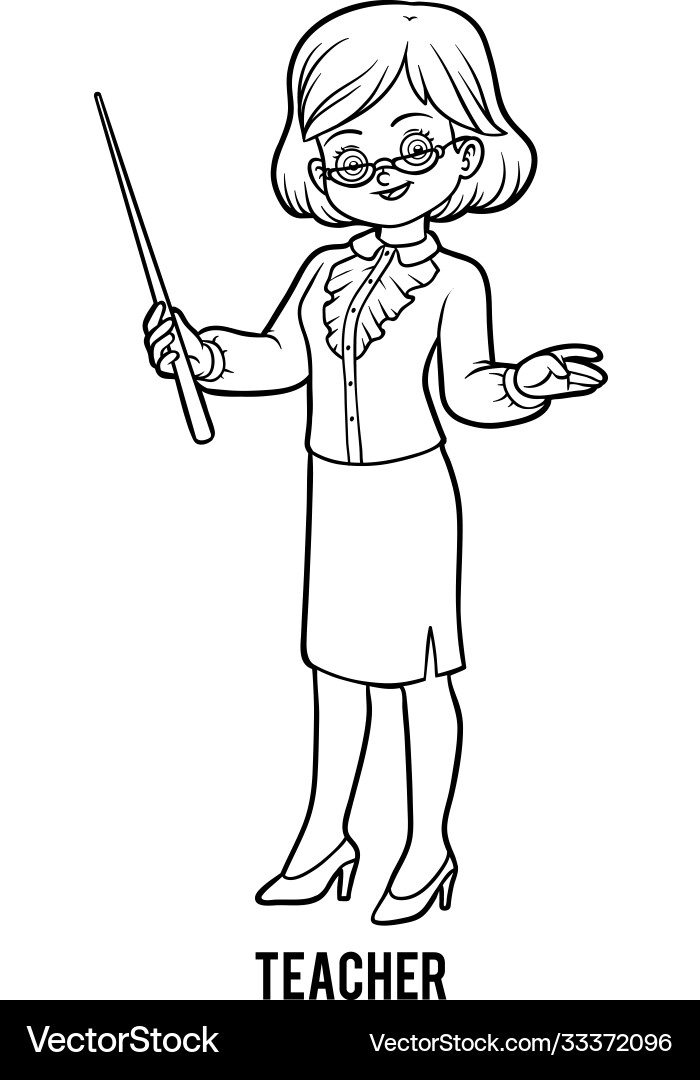Coloring book teacher Coloring book teacher vector image