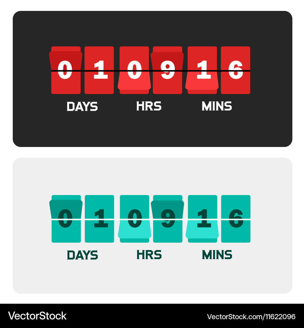 Countdown clock digits board new year vector image