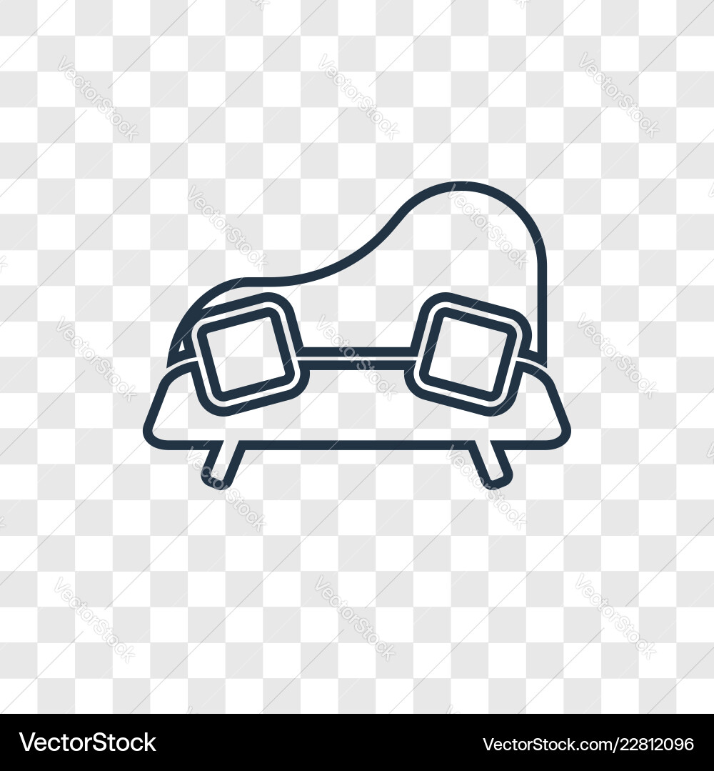 Divan concept linear icon isolated on transparent Divan concept linear icon isolated on transparent vector image