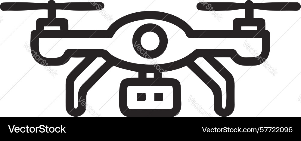Drone quadcopter outline icon design generative ai Vector Image