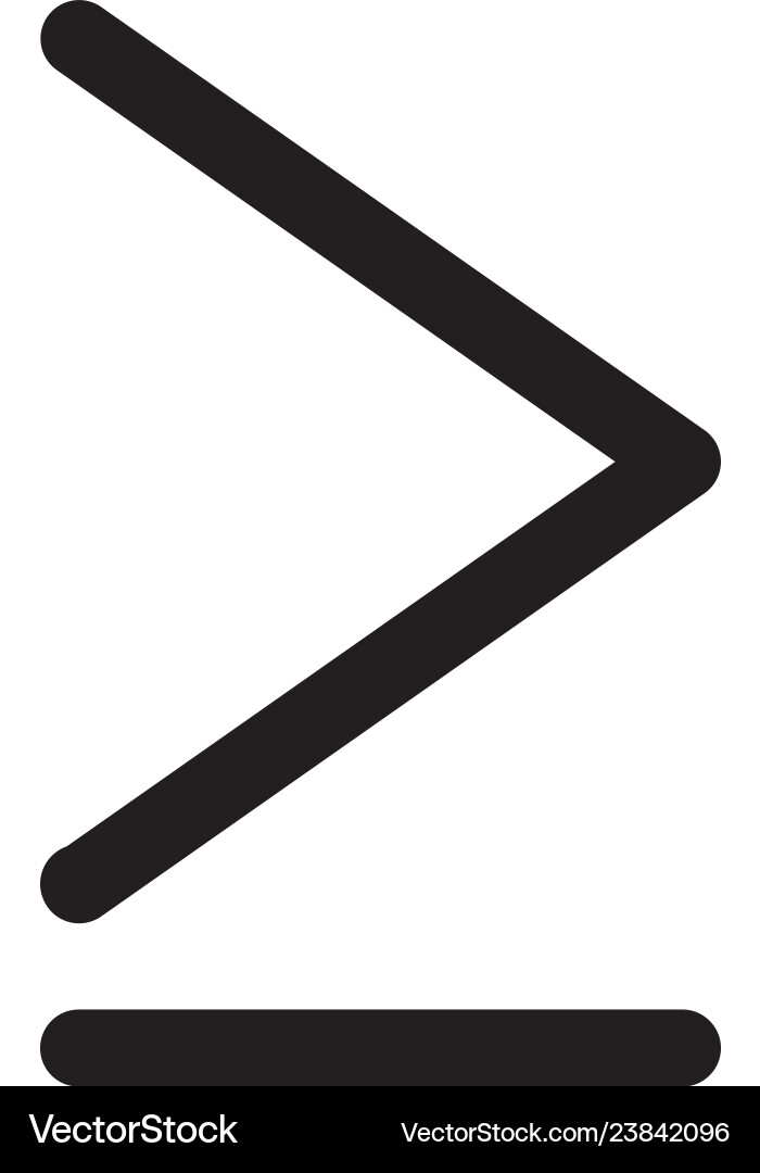 Greater then basic elements icon on white vector image