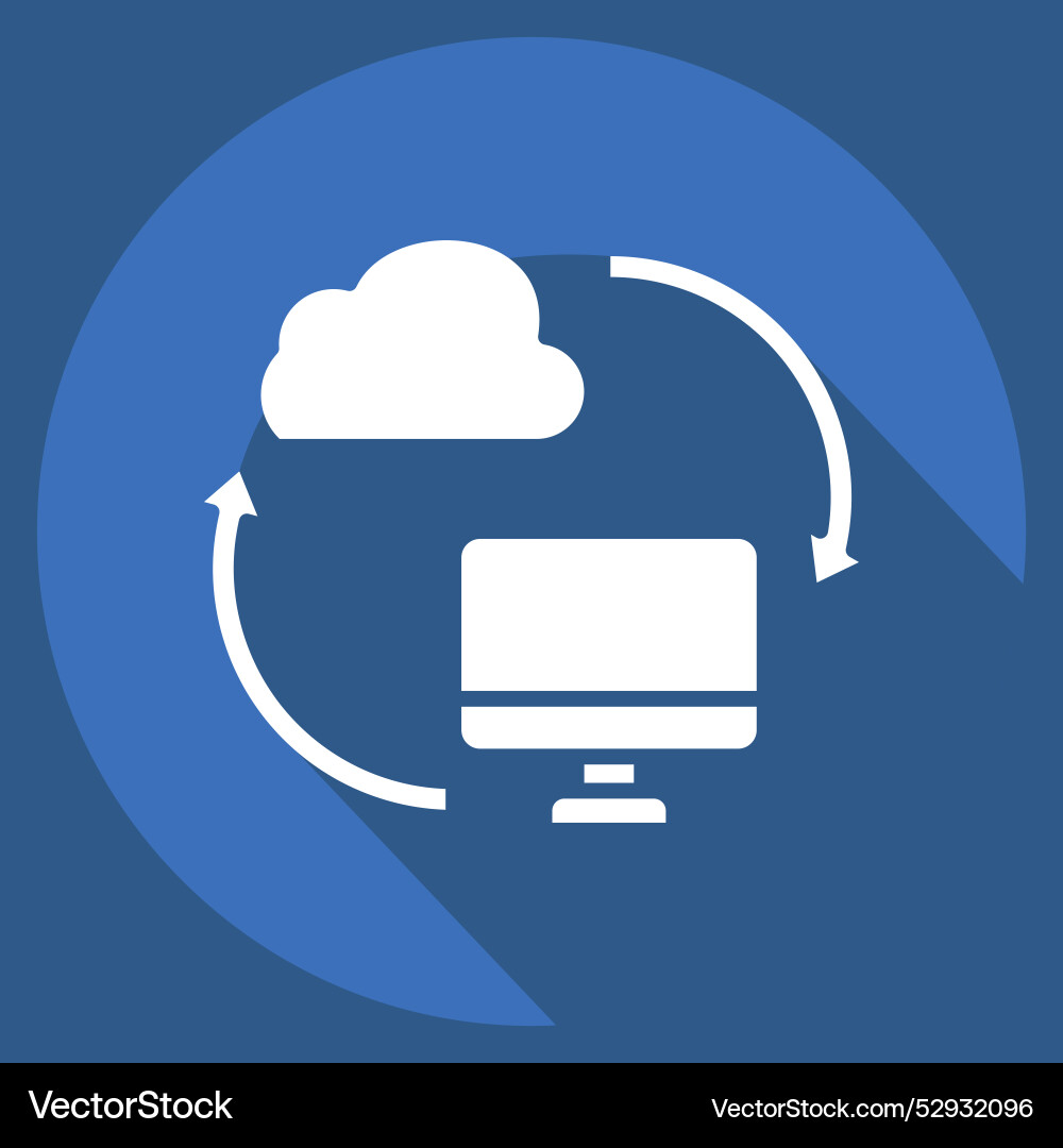 Icon backup data related to network symbol long Vector Image