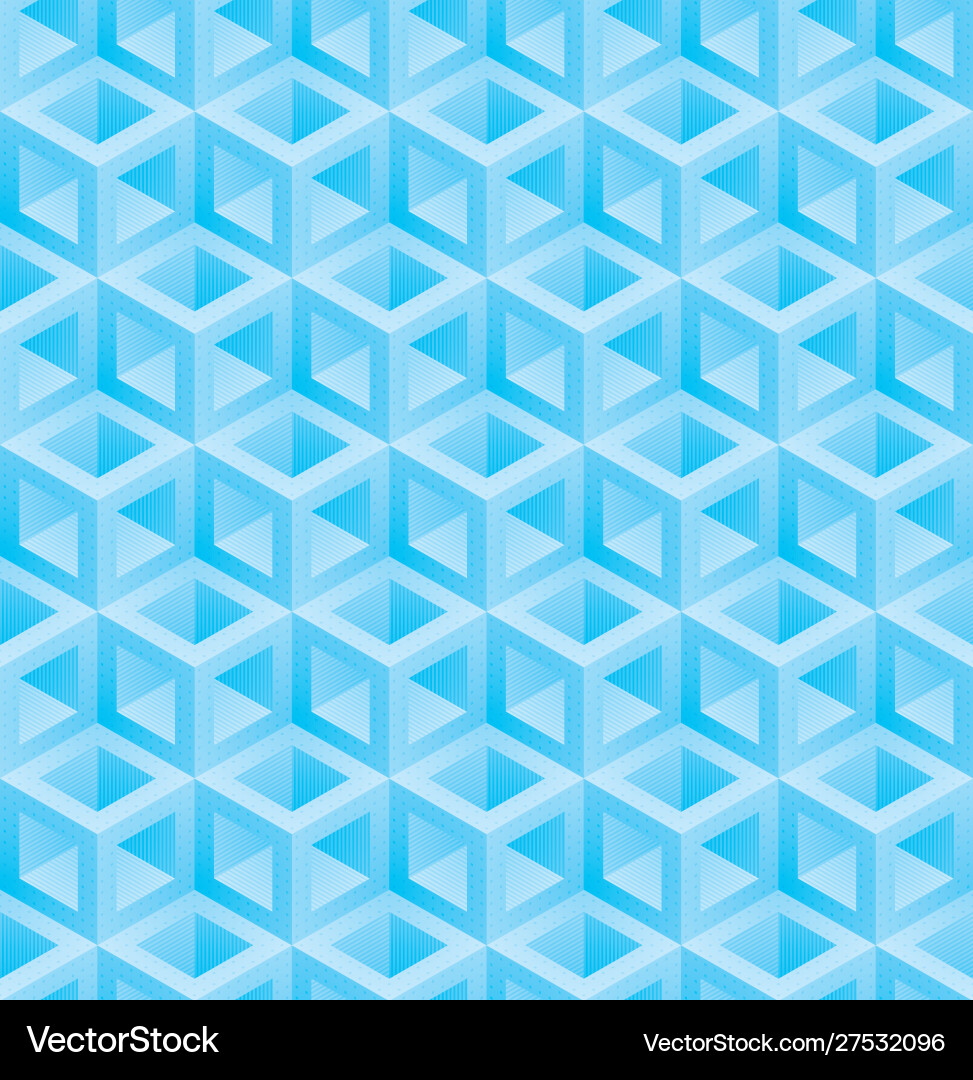 Light Blue Isometric Cube Pattern Vector Image