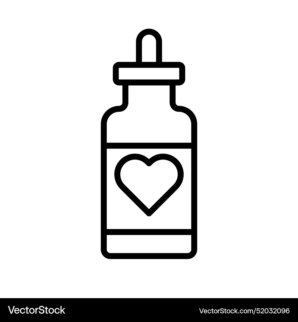 Love elixir icon linear logo mark in black Vector Image