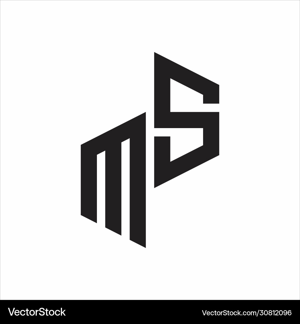 Ms initial letters logo monogram with up to down vector image