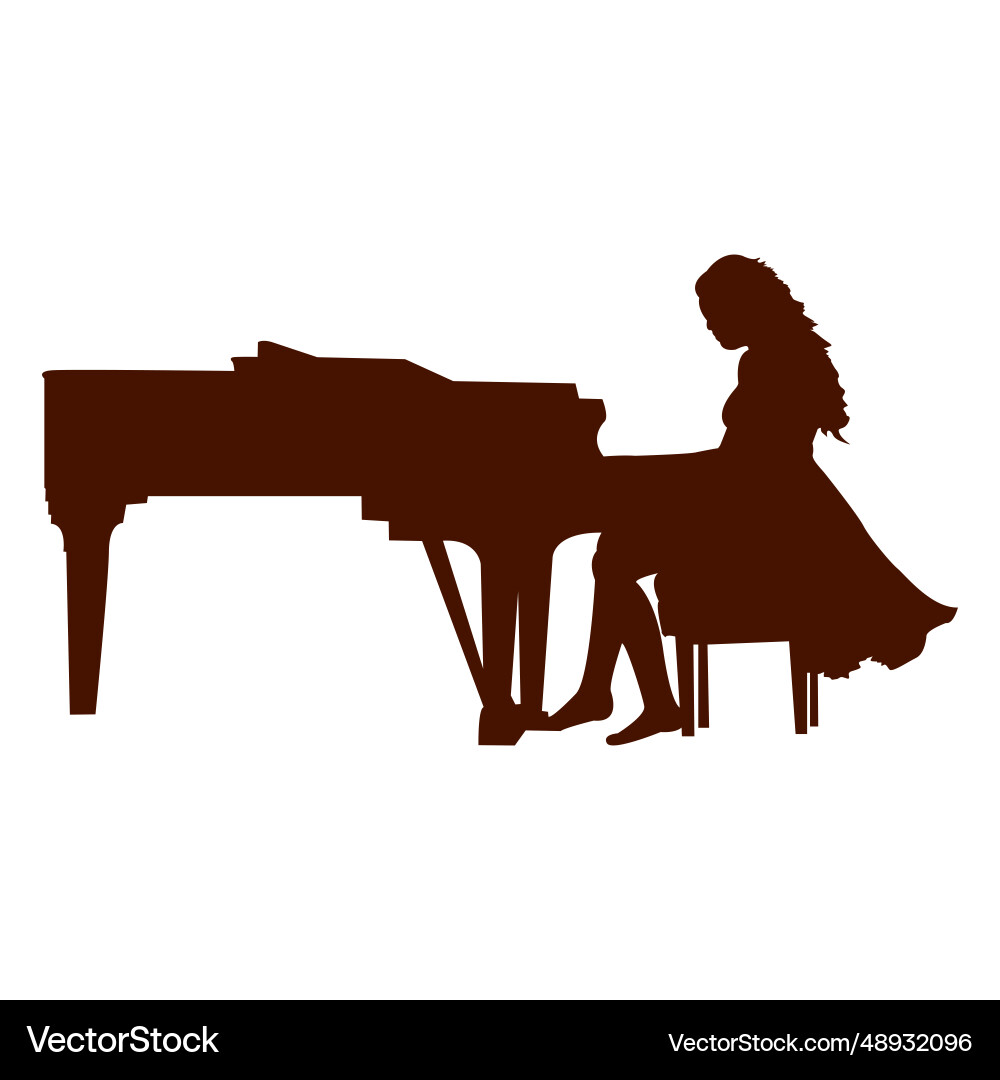 Musician music piano silhouette Musician music piano silhouette vector image