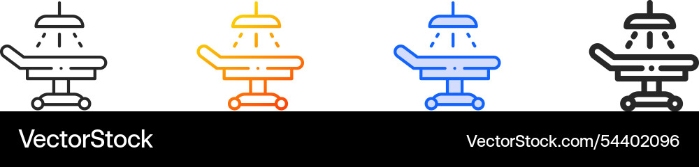 Operating table iconthin linear gradient blue Vector Image