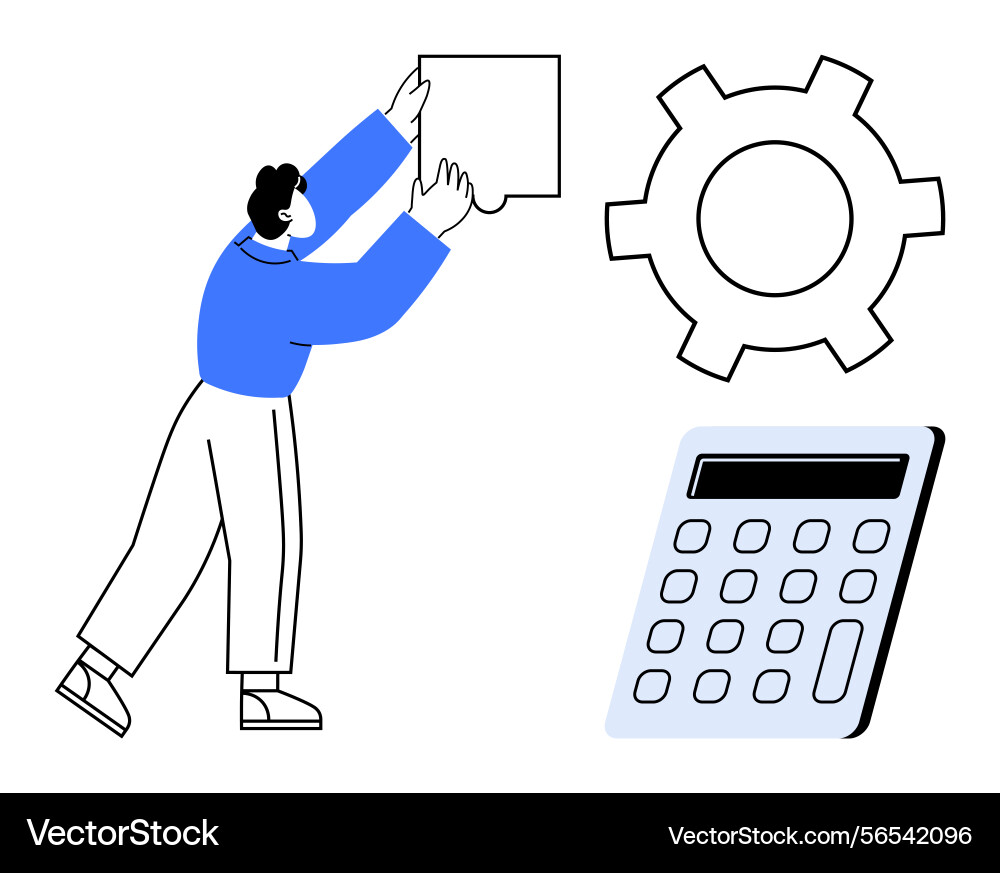 Professional working with tools for problem Professional working with tools for problem vector image