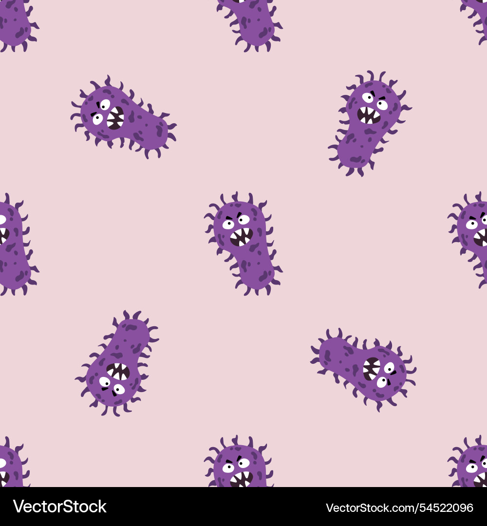 Seamless pattern with bacteria design for fabric Seamless pattern with bacteria design for fabric vector image