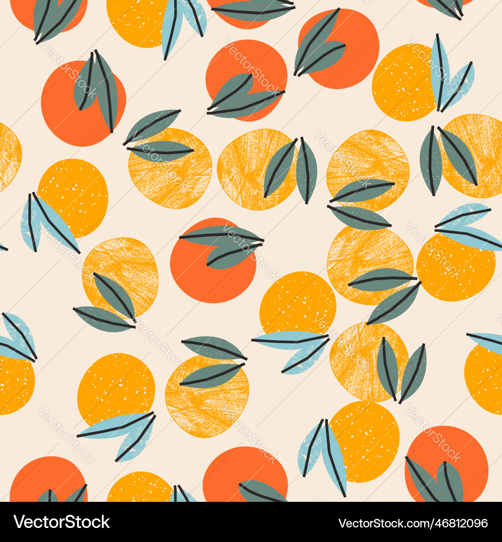 Seamless pattern with citrus background print Vector Image