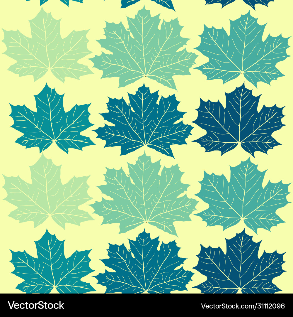 Seamless repeating pattern leaves vector image